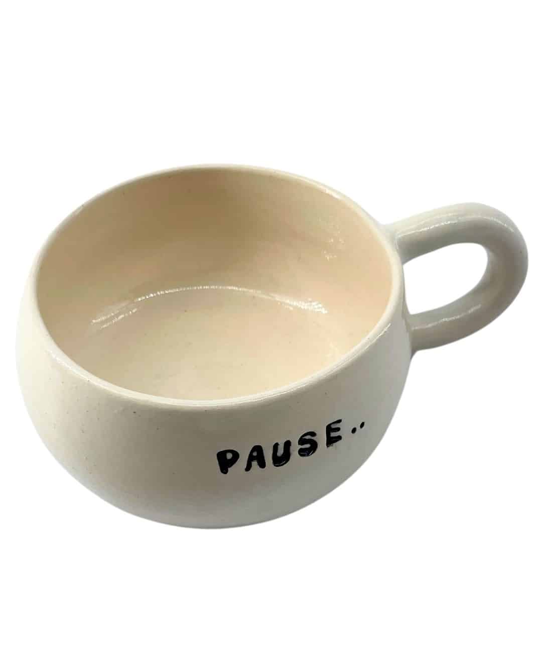 Tasse en céramique "PAUSE" - artisanat Tunisien fait main | ILEYCOM