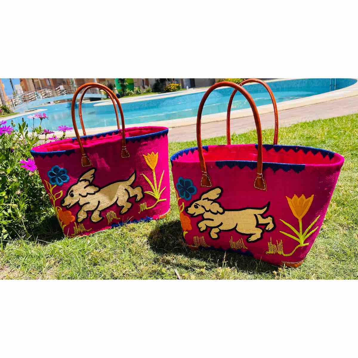 couffin raphia brodé à la main pour un style unique et chic
