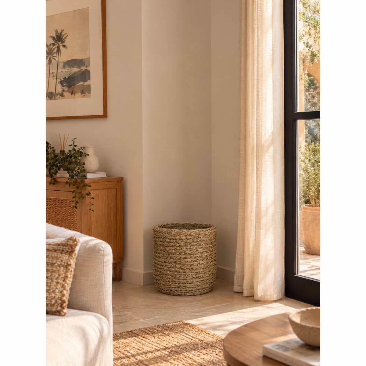 Cache pot en Halfa 25cm pour sublimer vos plantes avec élégance