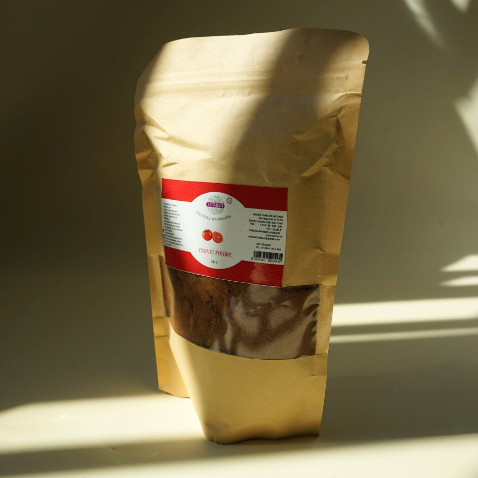 Tomate en poudre naturelle 250g, l'essence des saveurs écoresponsables - artisanat Tunisien fait main | ILEYCOM