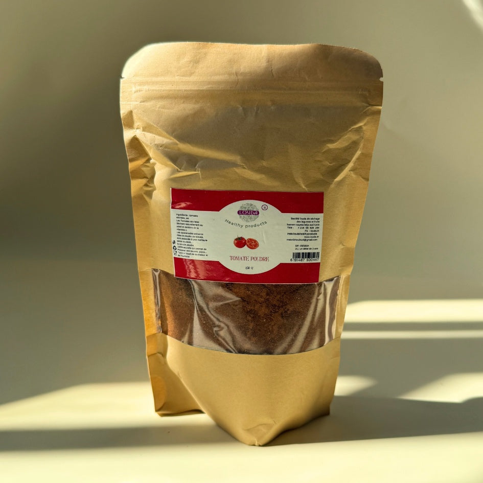 Tomate en poudre naturelle 250g, l'essence des saveurs écoresponsables - artisanat Tunisien fait main | ILEYCOM