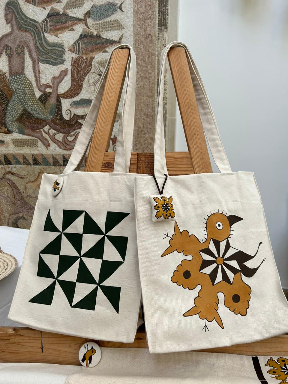 Handmade Tote Bag, with a Pocket and Lining Inside