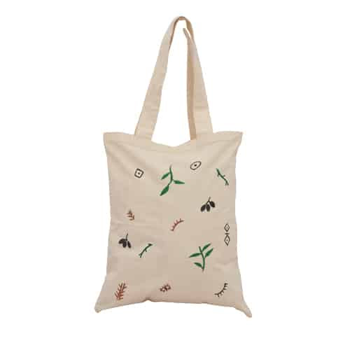 Eco-Bag, Tote bag Peint à la main "Olivier"