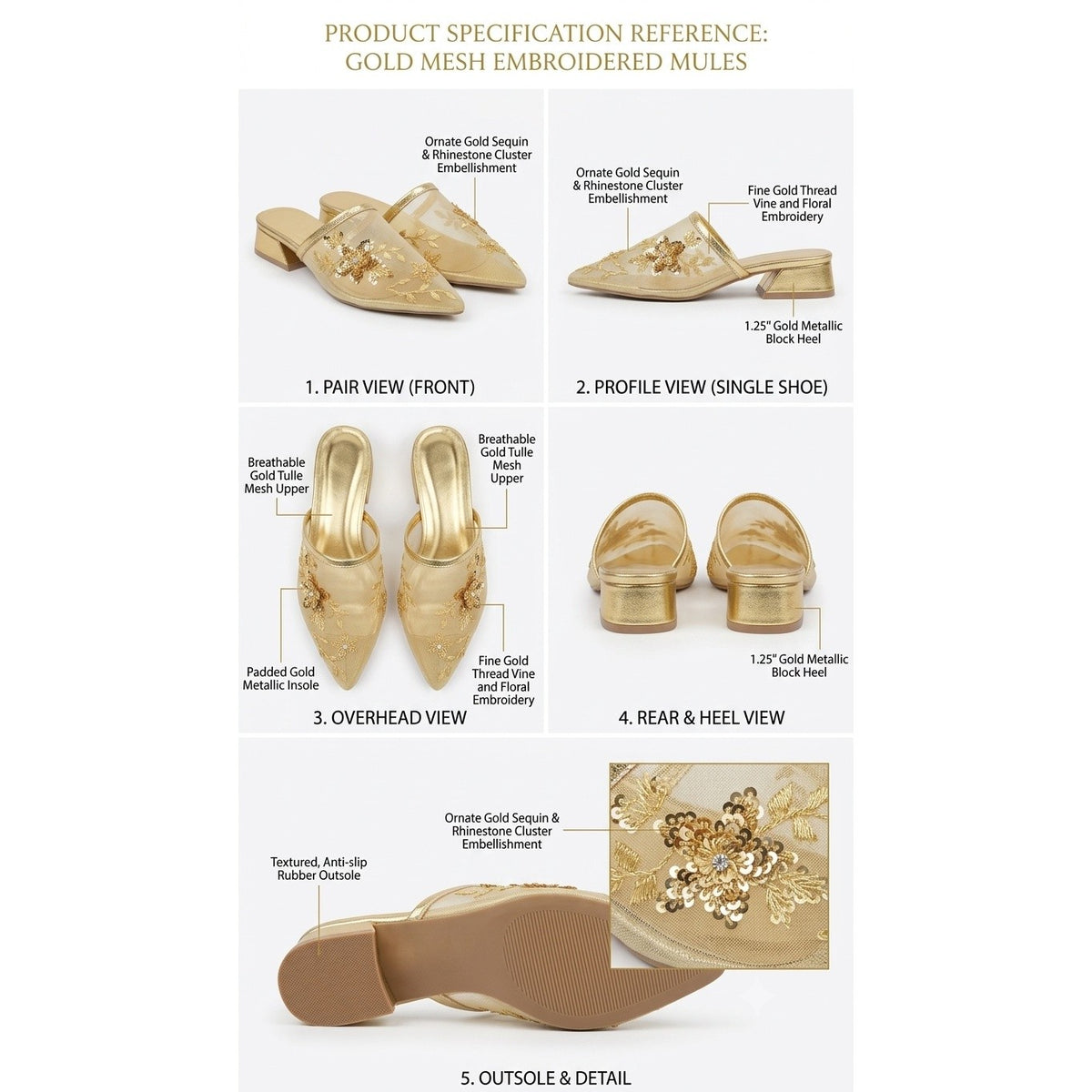 Babouches artisanales dorées brodées élégance irrésistible pour femme