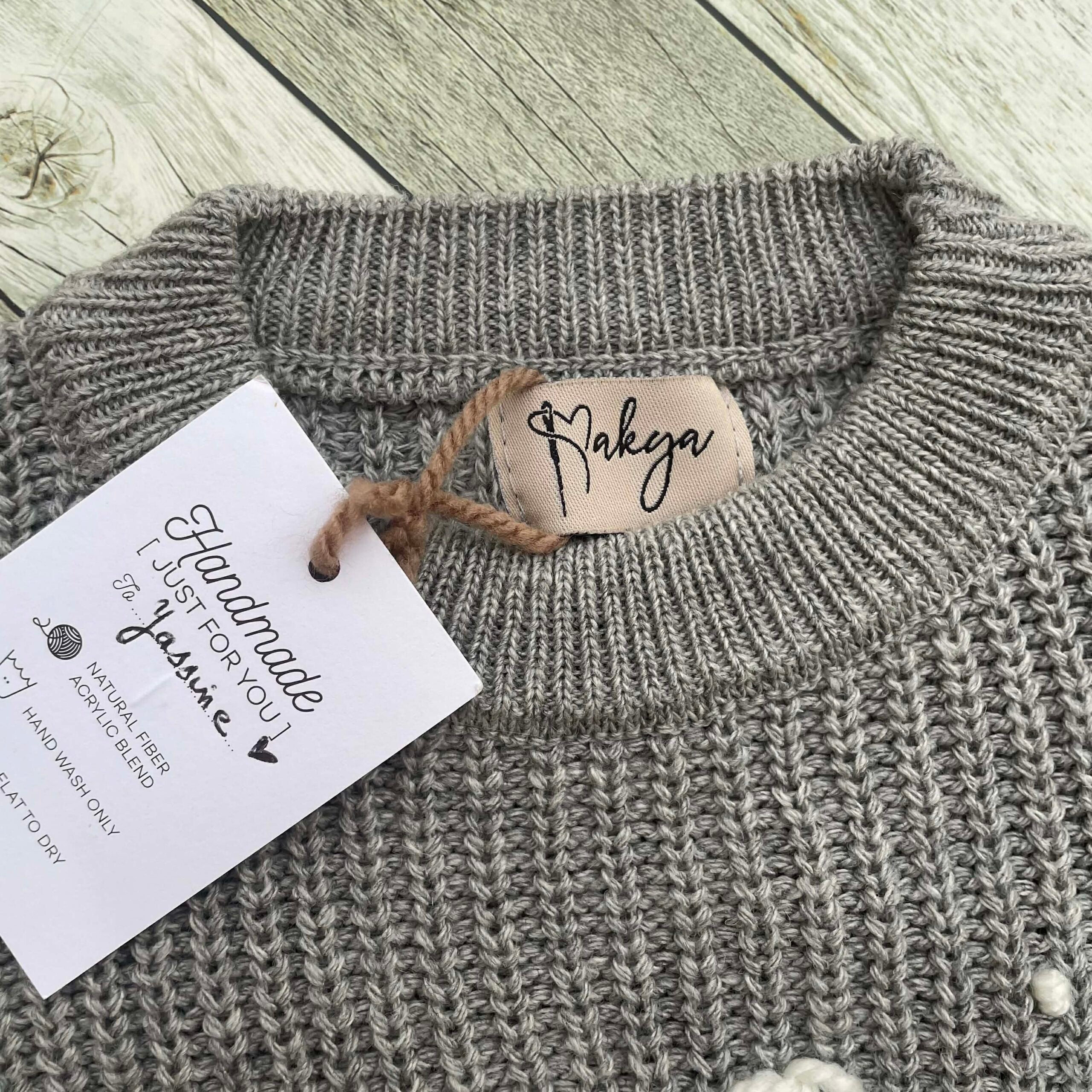 pull enfant personnalisé gris exclusif avec prénom tendance