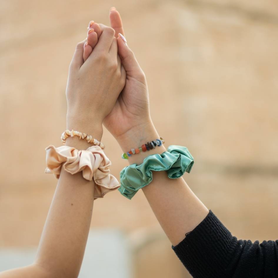 Bracelet en perles avec chouchou