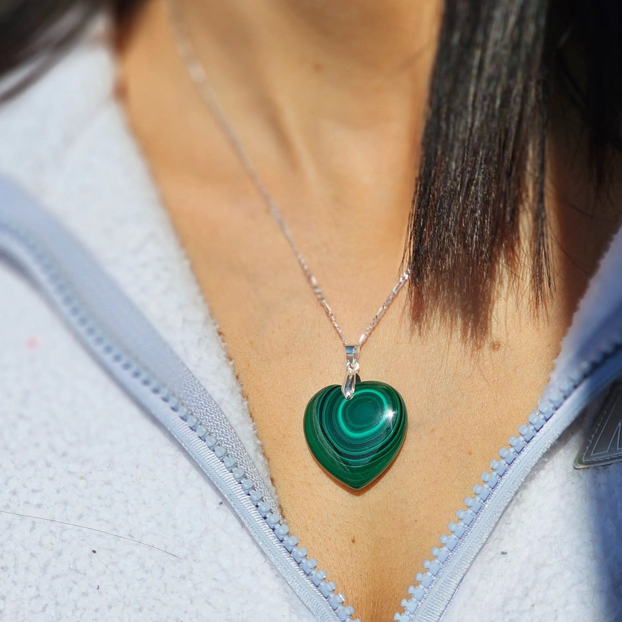 Collier en argent 925 avec pendentif malachite - Élégance naturelle