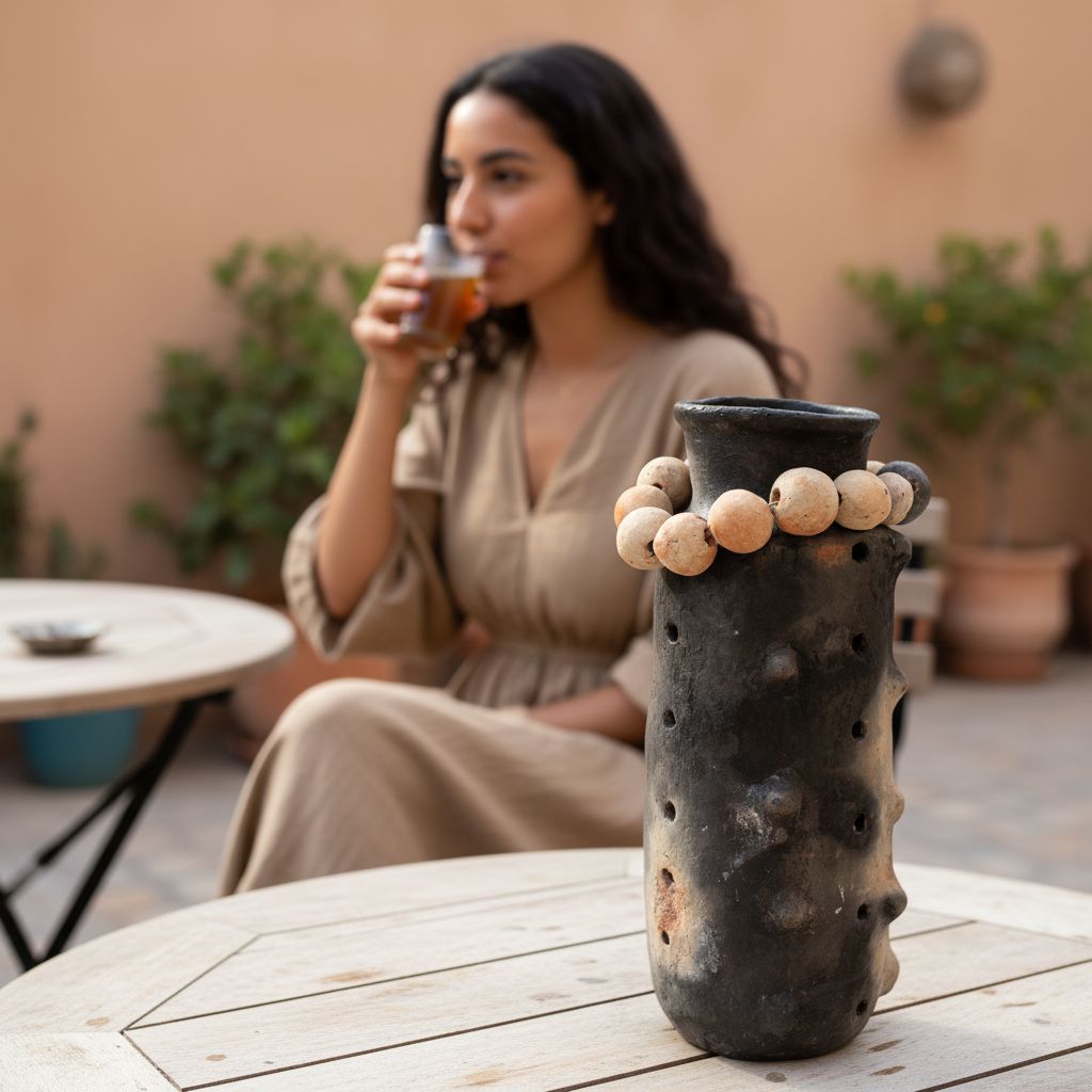Vase noir élégant 70 cm pour un décor moderne et raffiné