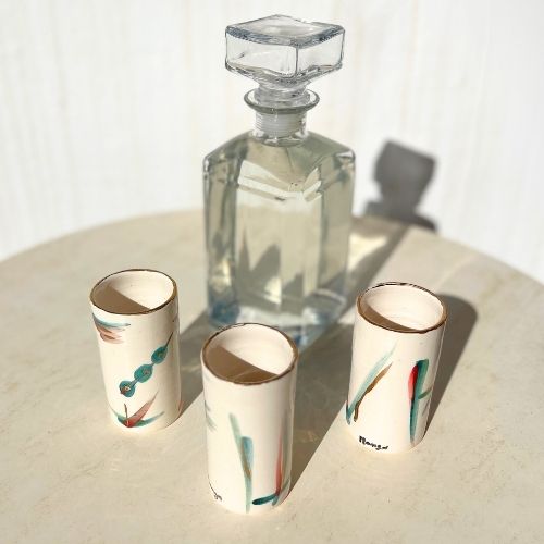 Verre a thé en Or fait-main en céramique - artisanat Tunisien fait main | ILEYCOM