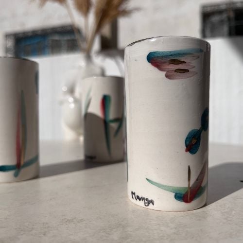 Verre a thé en Or fait-main en céramique - artisanat Tunisien fait main | ILEYCOM