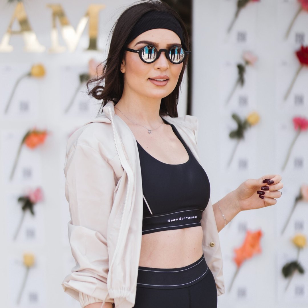 Veste de sport courte respirante en taille standard (Blanc crème, Rose poudre, K - artisanat Tunisien fait main | ILEYCOM