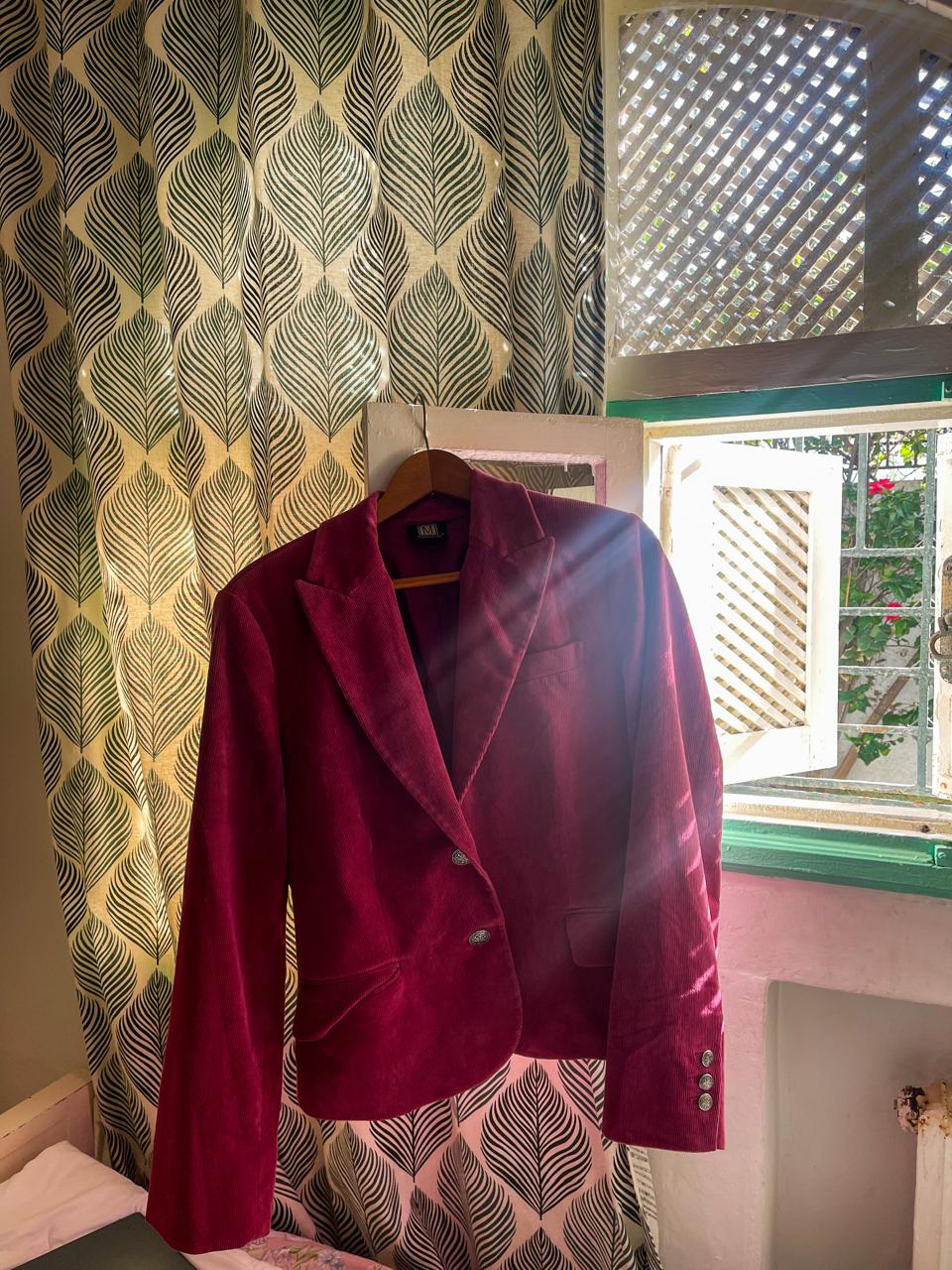 Veste tailleur oversize "Velvet Calorina" – Élégance douce & audacieuse