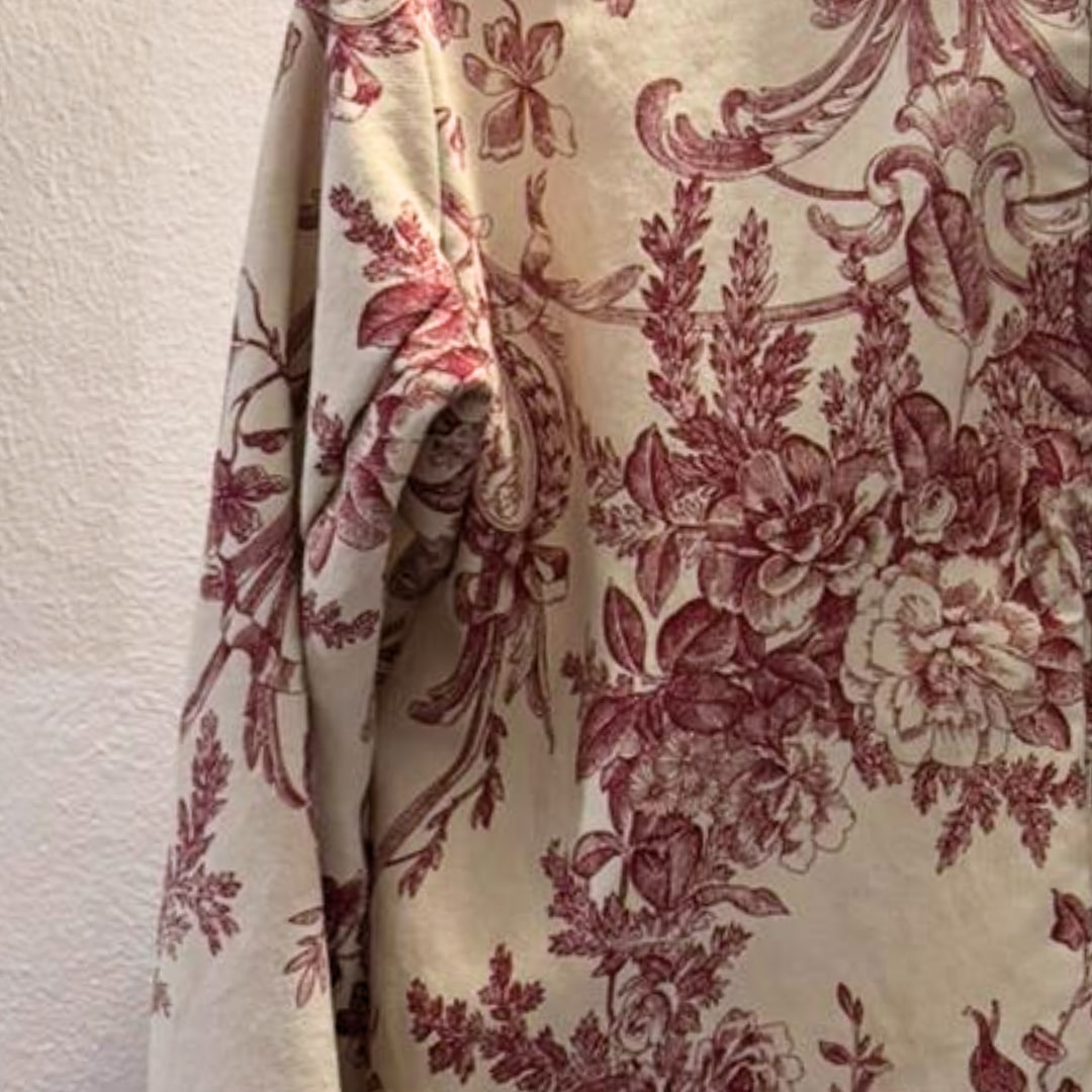 Veste upcyclée en tissu d’ancien rideau (Taille M)