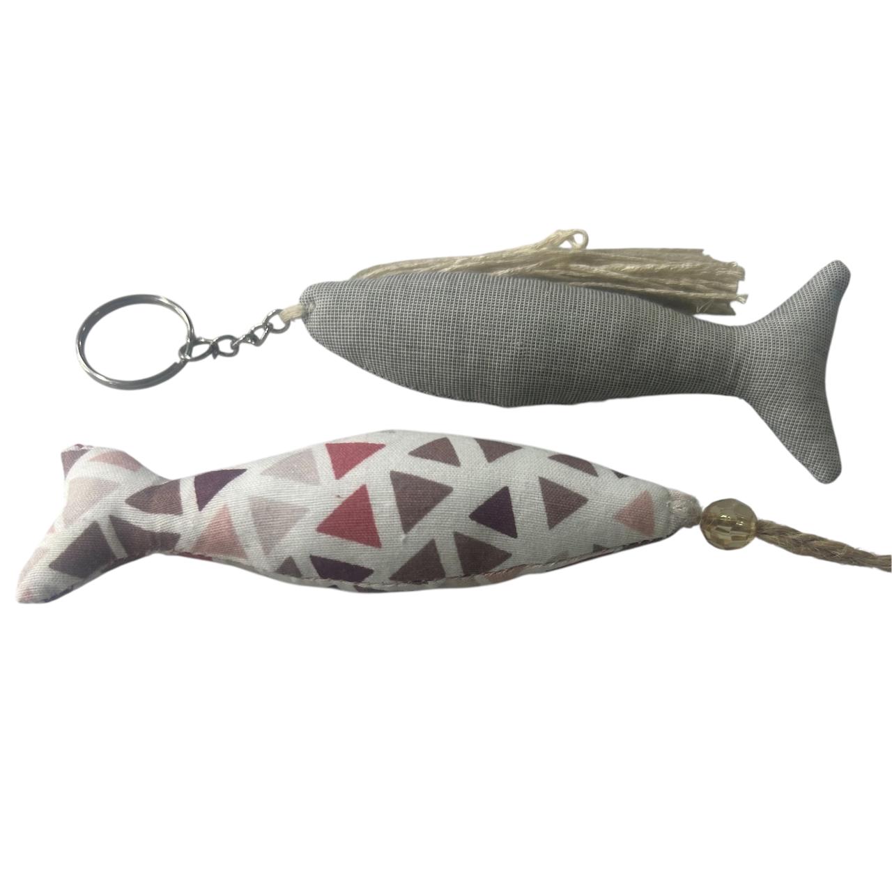 Duo de poissons en tissu pour bijou de sac ou porte-clés