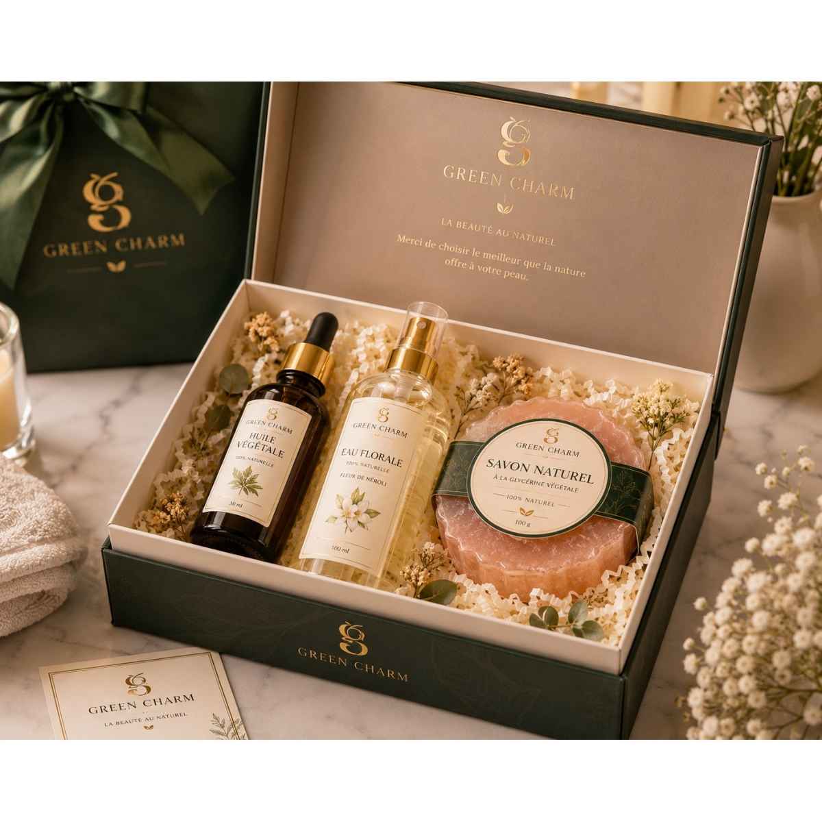Coffret beauté GREEN CHARM pour une peau éclatante et naturelle