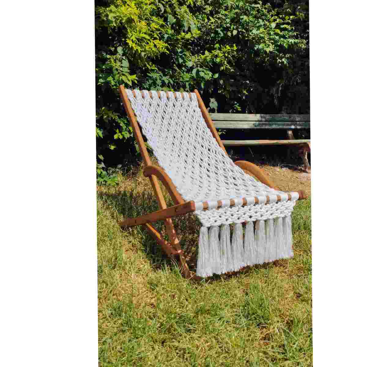 Chaise longue macramé royal pour un confort exceptionnel