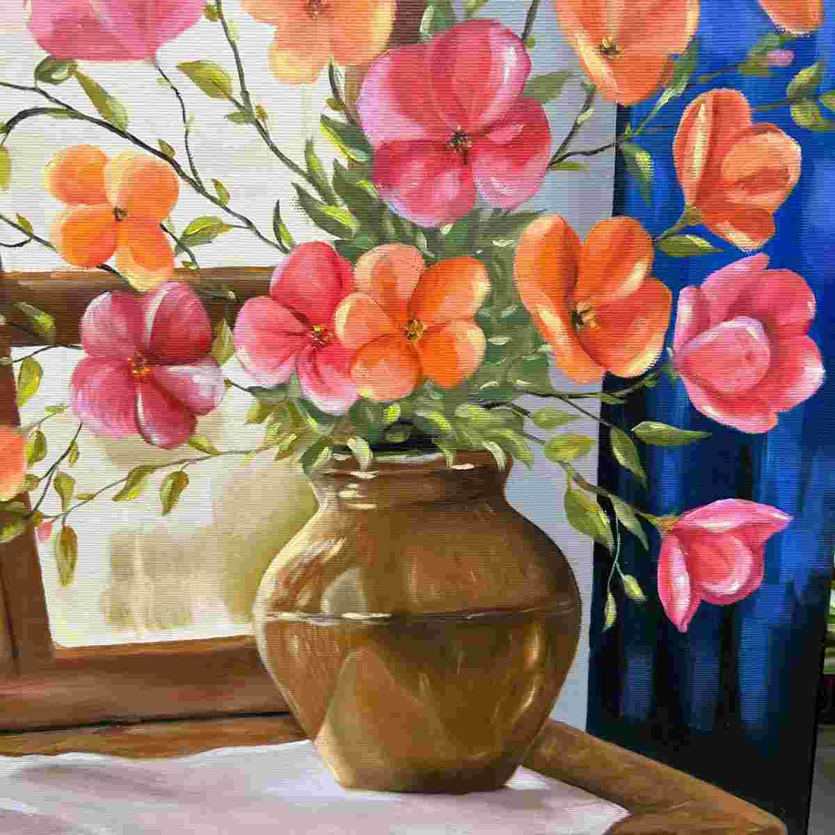 tableau fleurs unique éclatant pour un intérieur lumineux