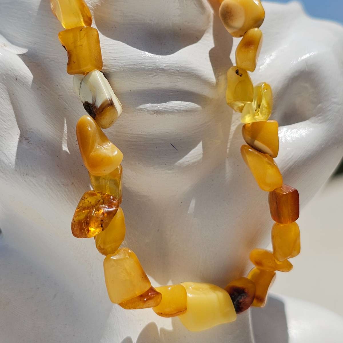 Bracelet ambre naturel élastique 18 cm qualité premium