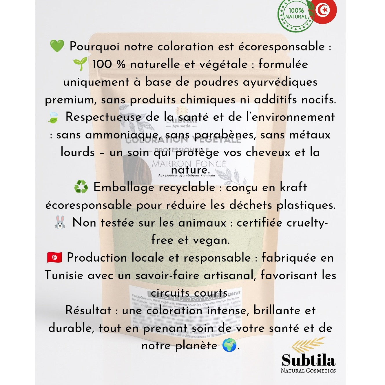 Coloration végétale cheveux Subtila
