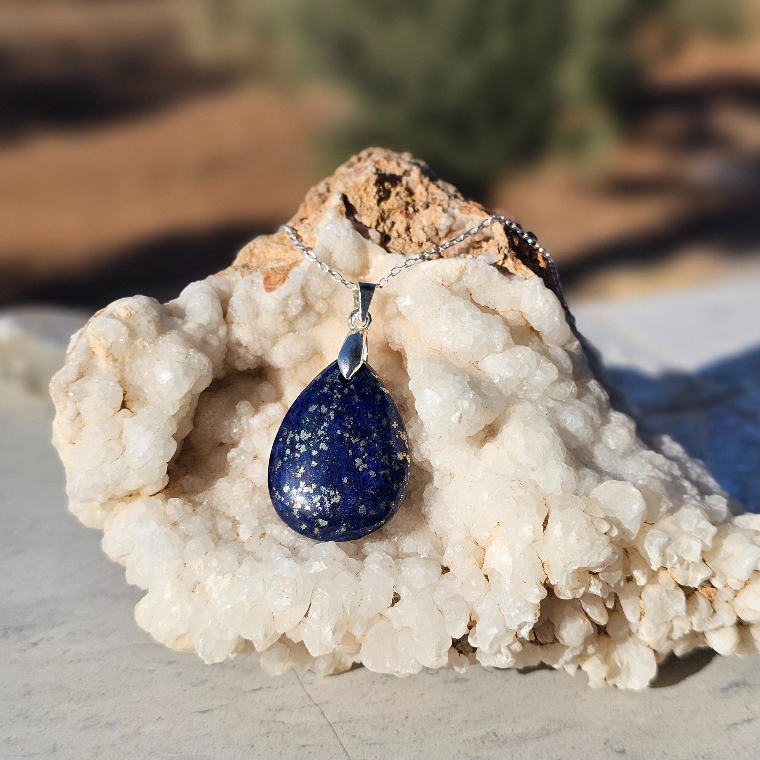 Collier en Argent 925 Pendentif Lapis Lazuli - Élégance Céleste