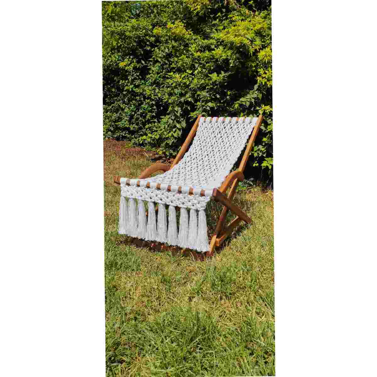Chaise longue macramé royal pour un confort exceptionnel