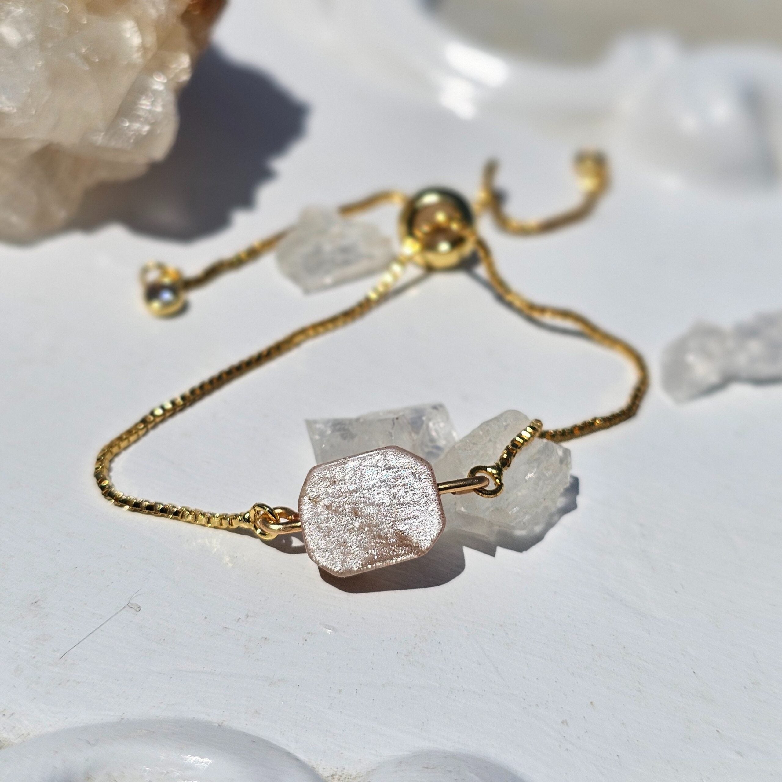 Bracelet Acier Inoxydable ; Pierre de Soleil - Éclat Optimiste