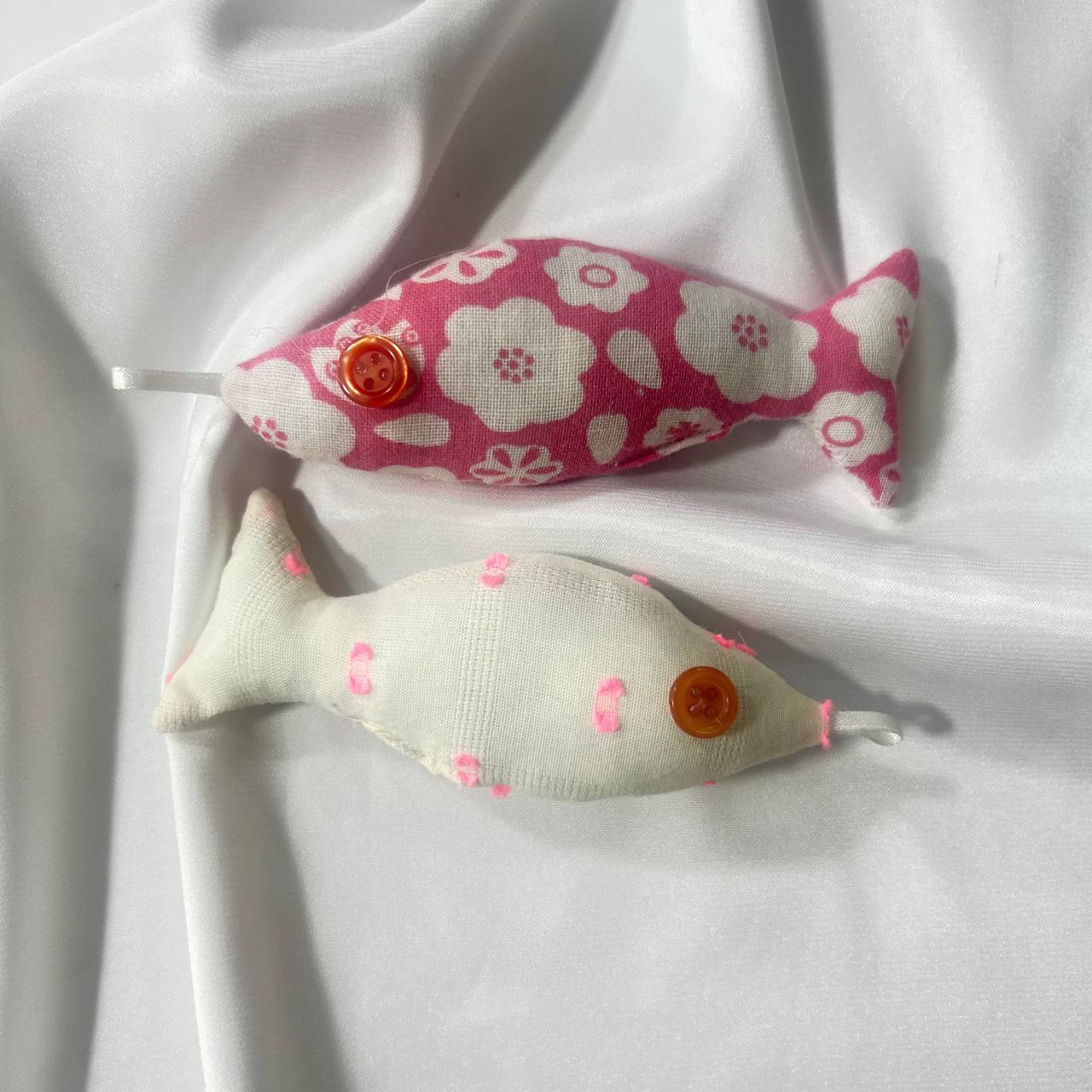 Duo de poissons en tissu pour bijou de sac ou porte-clés