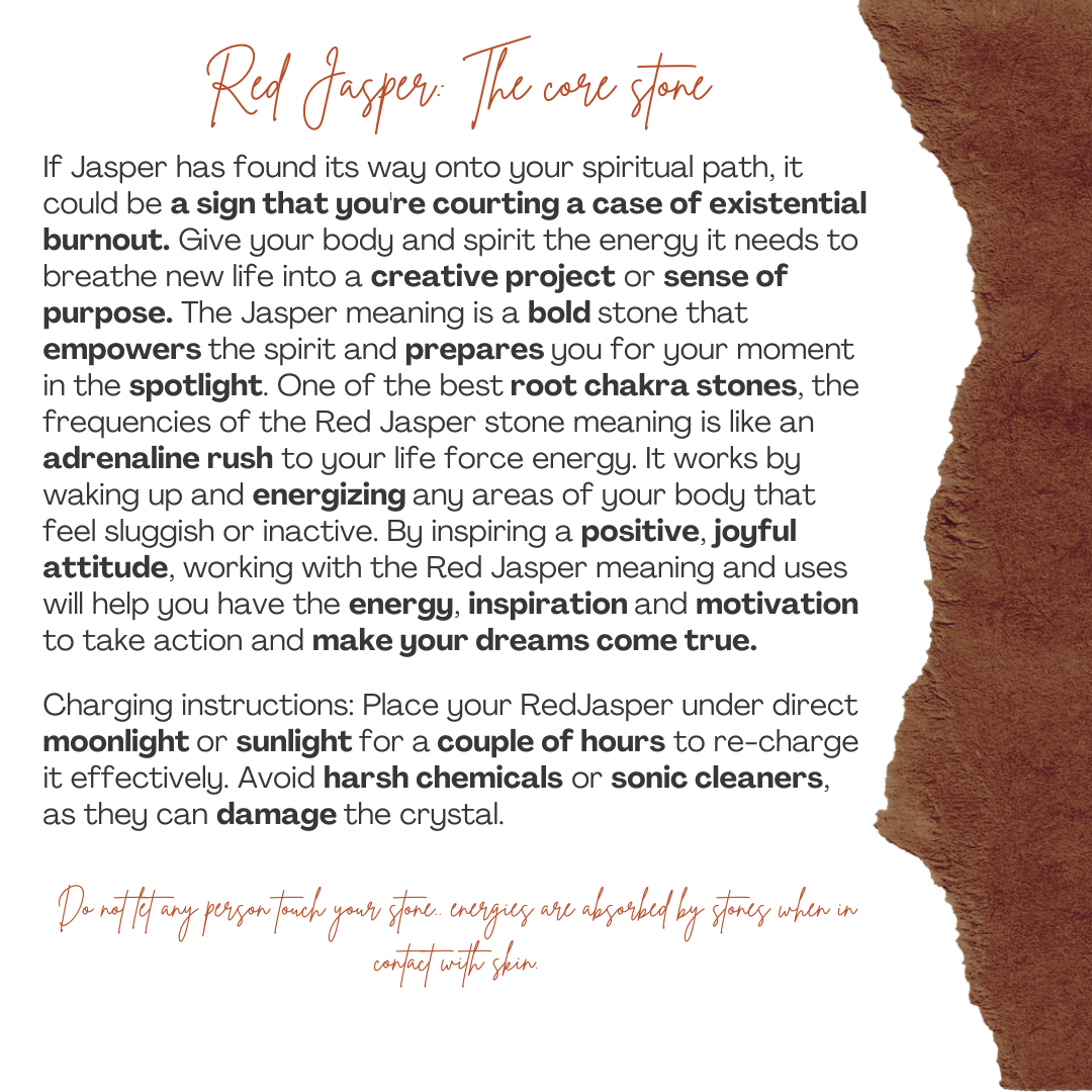 bracelet ajustable en jaspe rouge