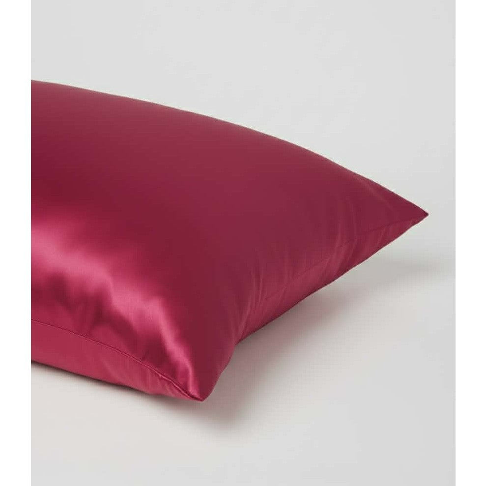 taie d'oreiller satin luxe rose fushia pour élégance et confort