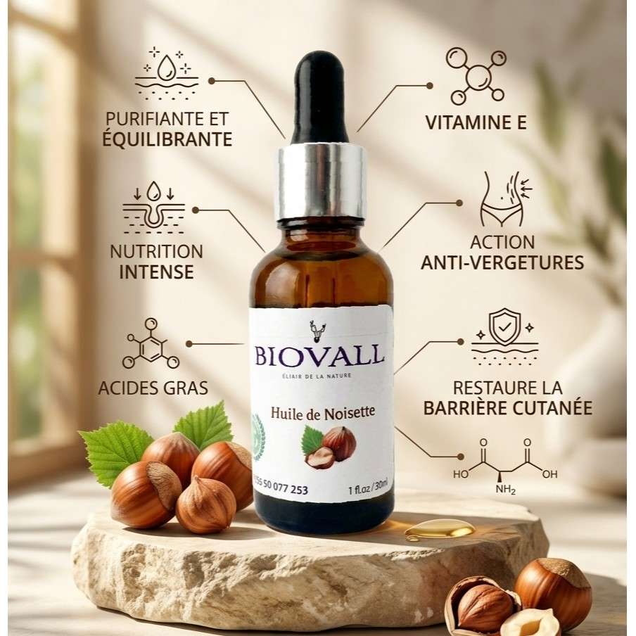 Huile de noisette premium pour un soin nourrissant exceptionnel
