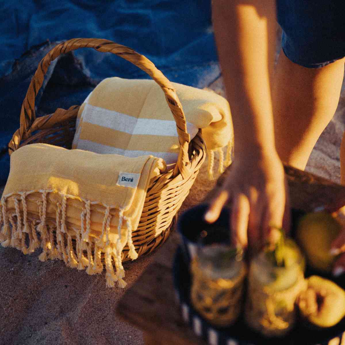 Fouta éponge jaune