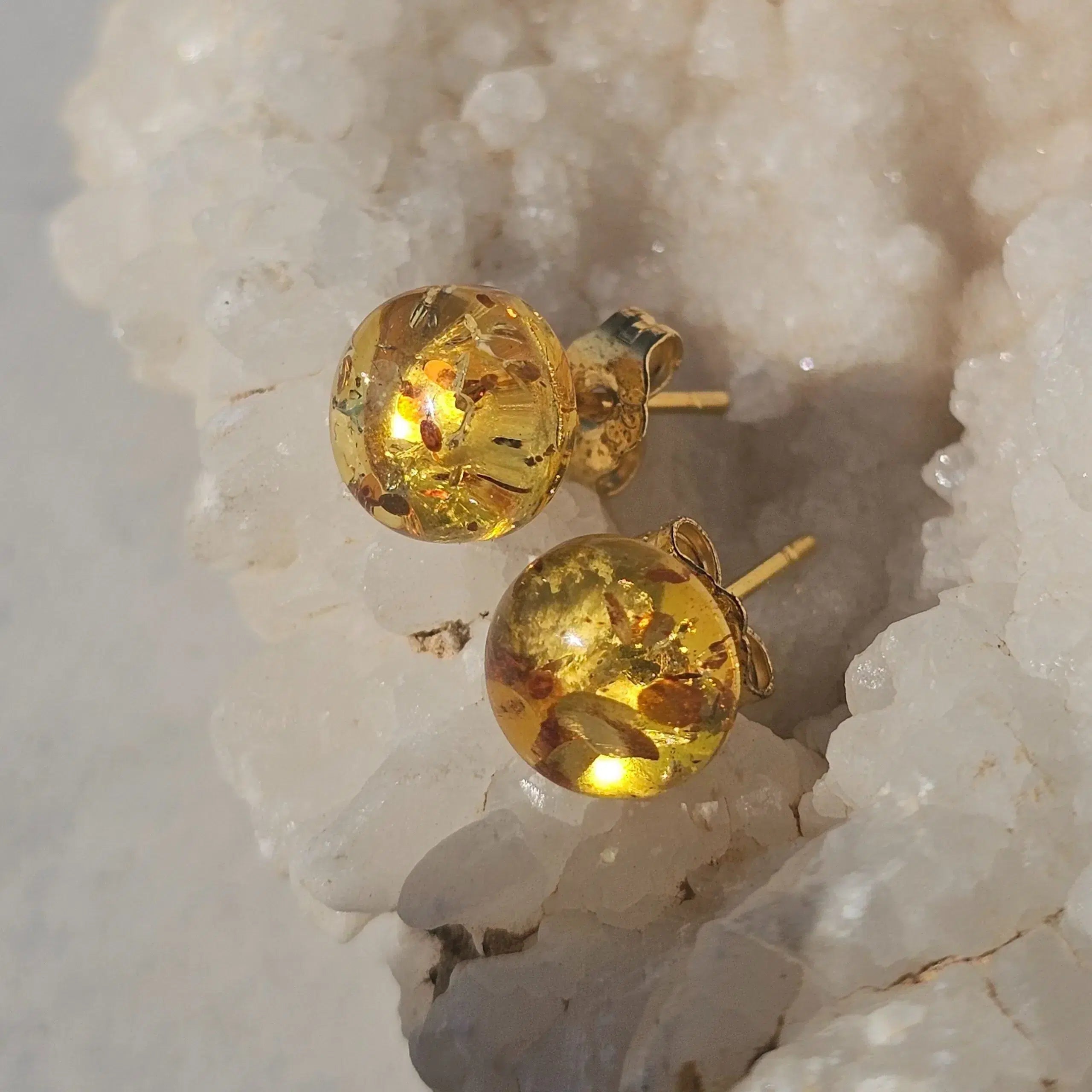 Boucles d'Oreilles Éclat d'Ambre Jaune - Luxe Minimaliste