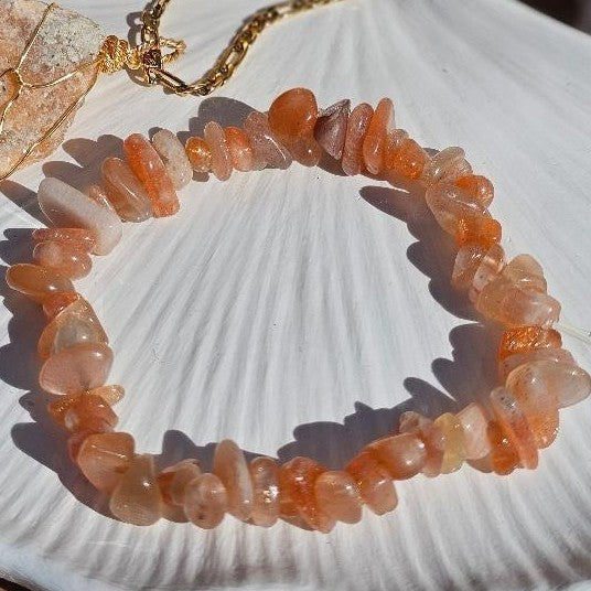 Bracelet pierres de soleil baroque élastique chic et lumineux