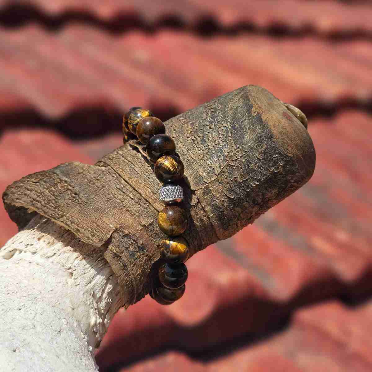 Bracelet œil de tigre élastique pour un style unique