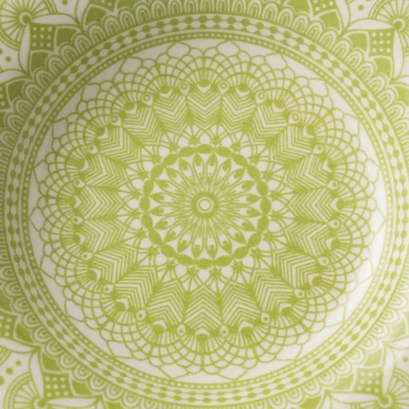 Service de Table Céramique Mandala Vert Élégant - Style Méditerranéen