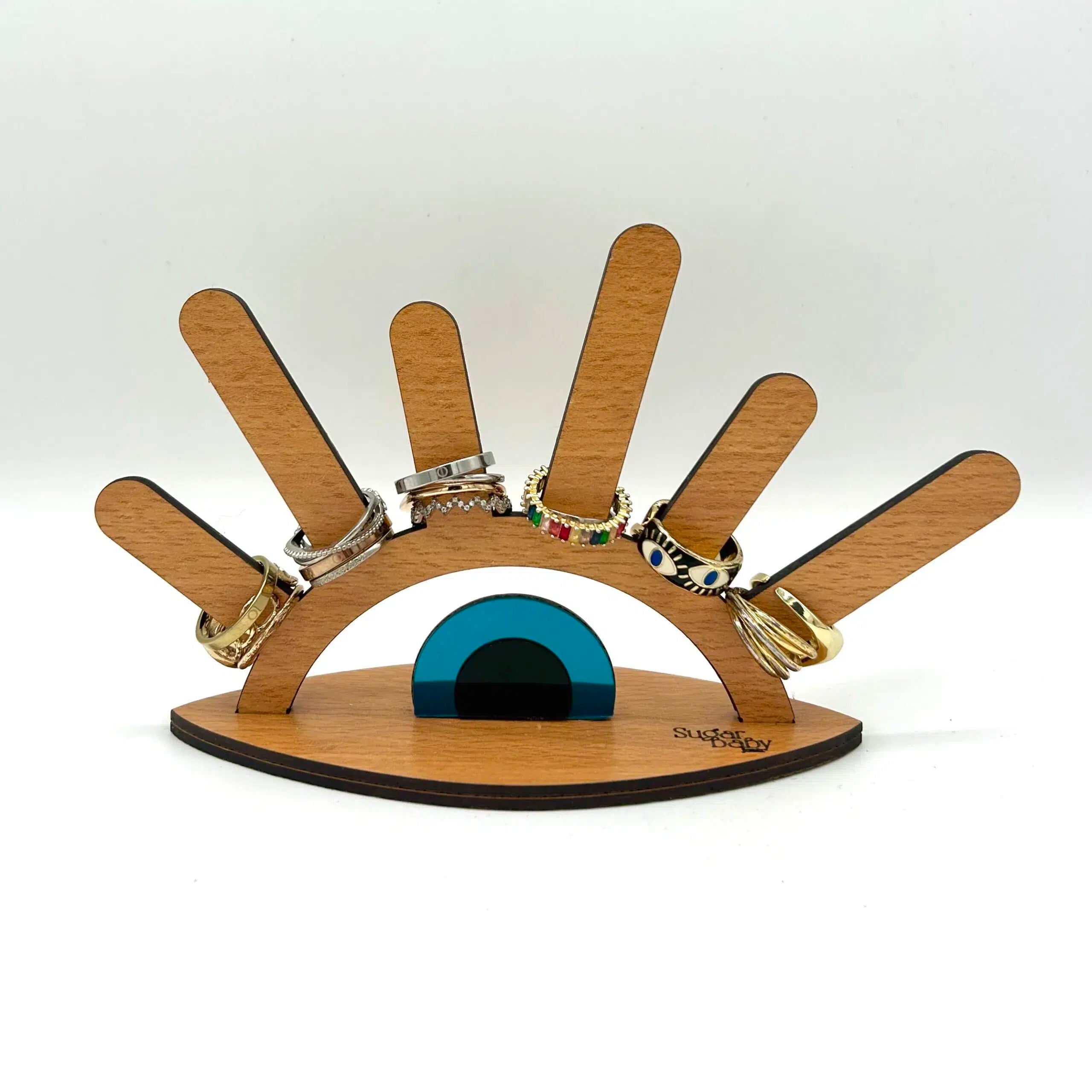 Porte-bagues en bois mdf design œil