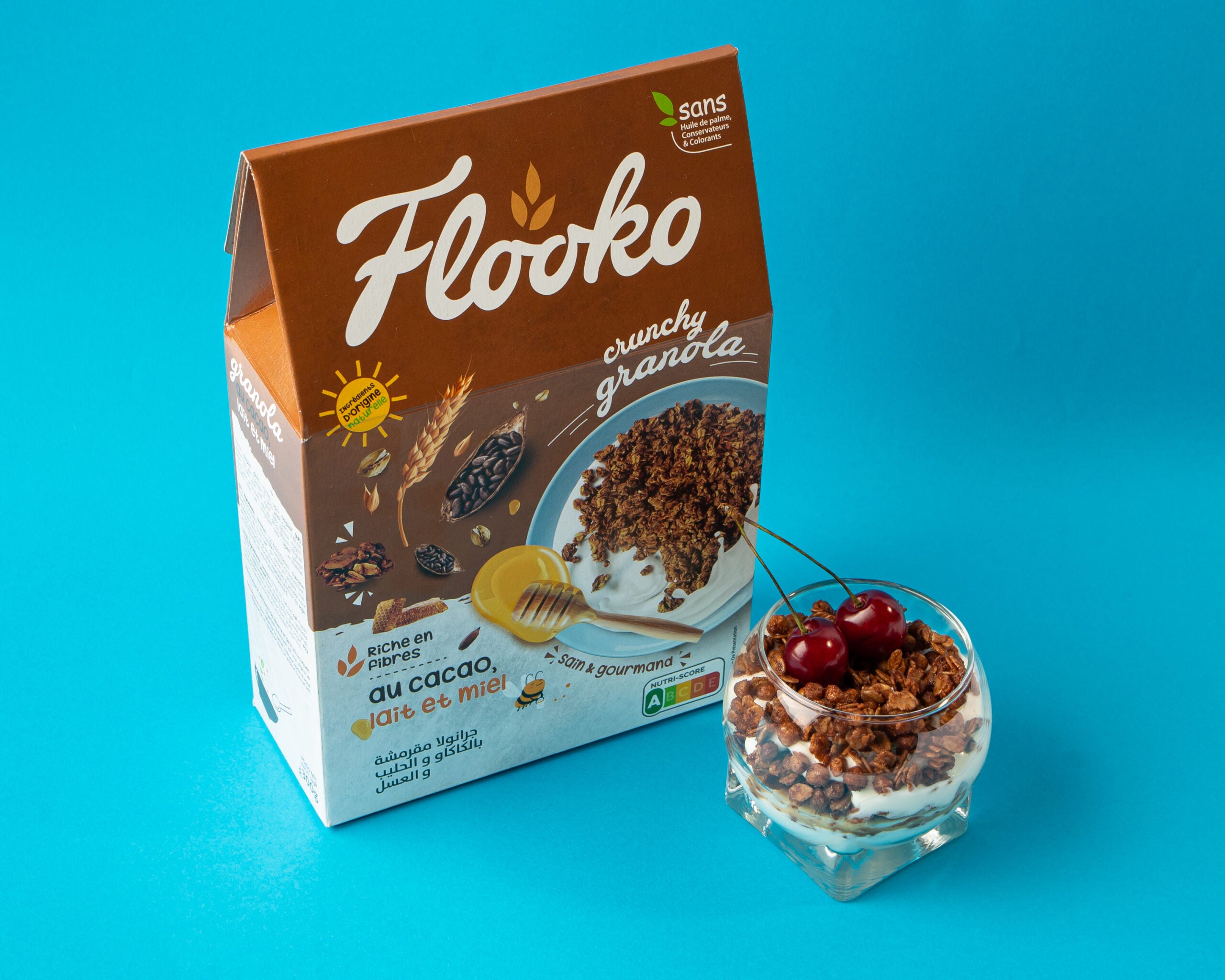 Crunchy granola Flooko with cocoa, milk and honey 300g