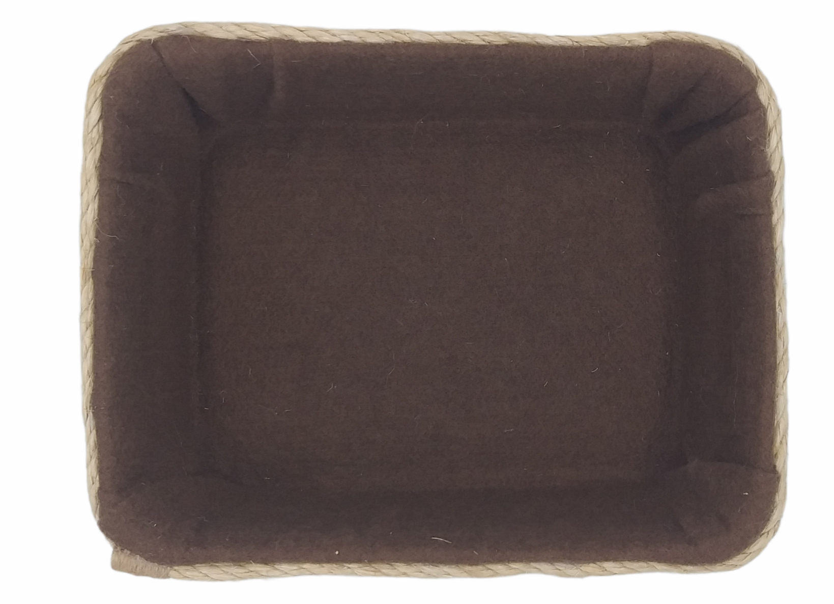 Rectangular storage basket - In sisal and fabric - Size 24*20*10