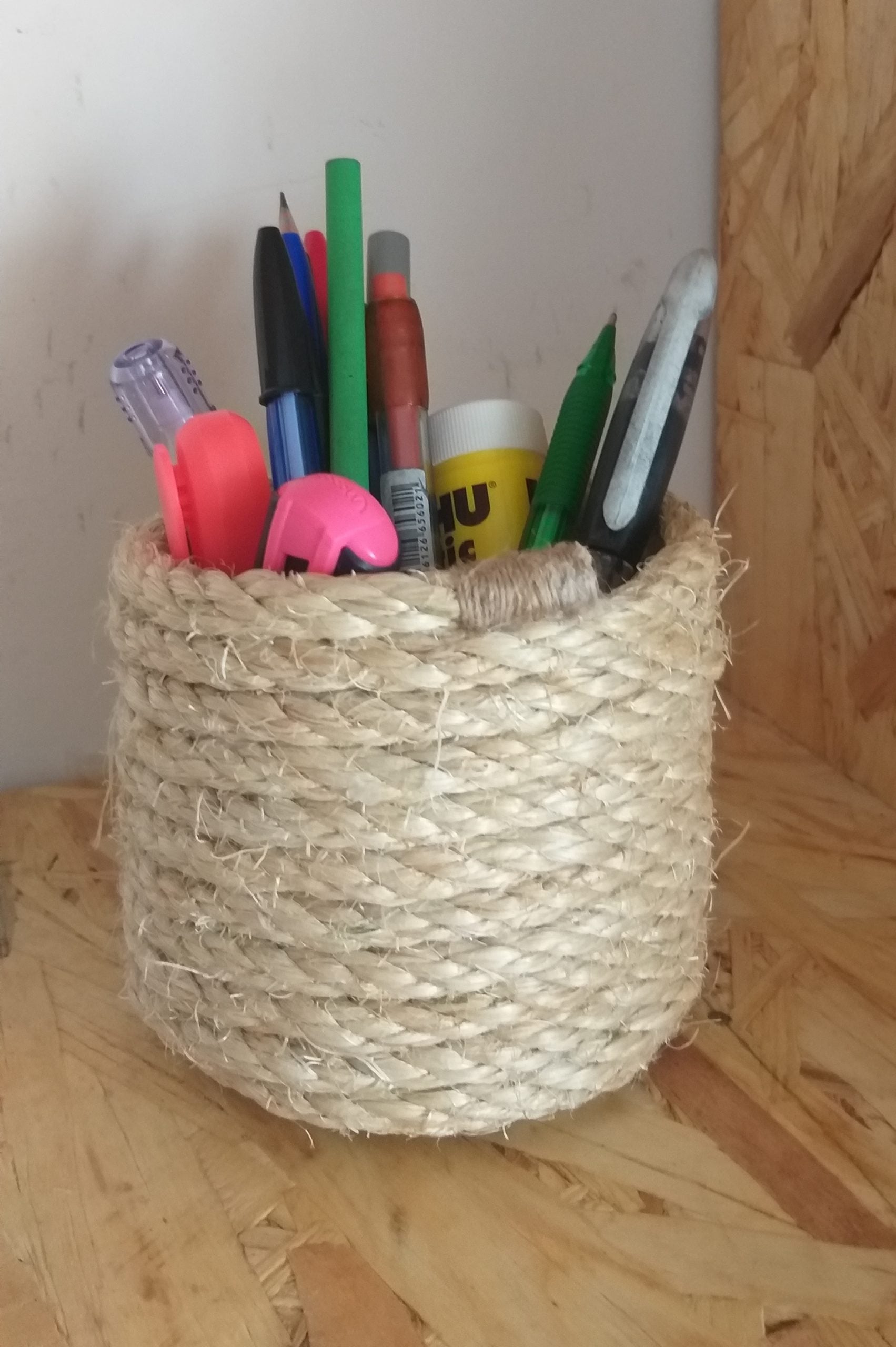 Round storage basket – in sisal – Small format 