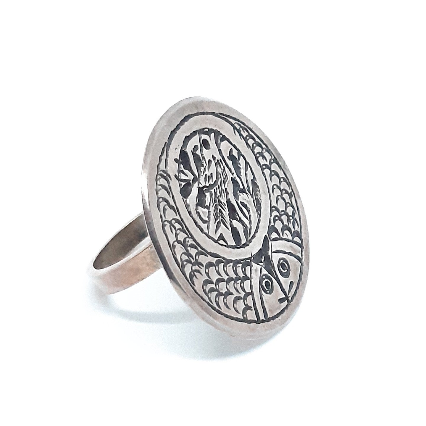 Berber round ring in 925 silver for women 