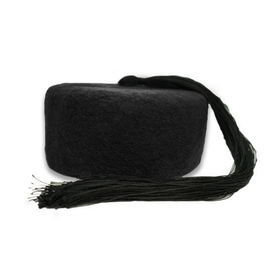 Black Tunisian Chechia With Wool Pompom