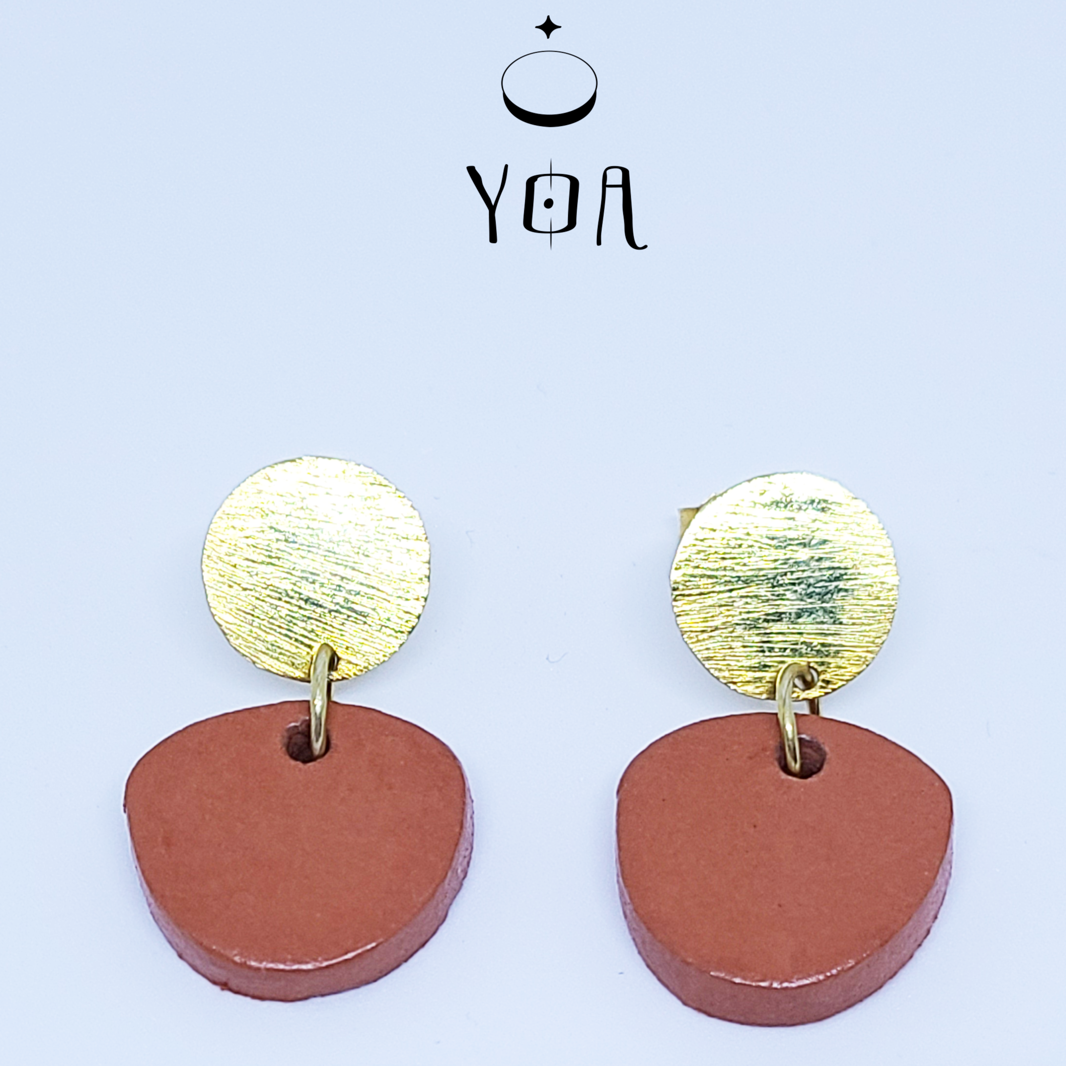 Terracotta and gold-plated silver earrings