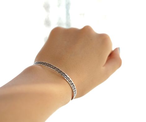 Touareg Bracelet In Silver Sea Wave Style 