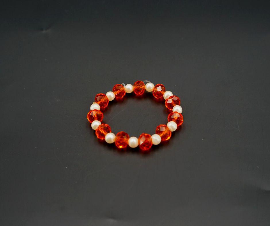 Orange and white stone bracelet For women