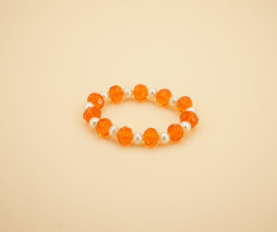 Orange and white stone bracelet For women