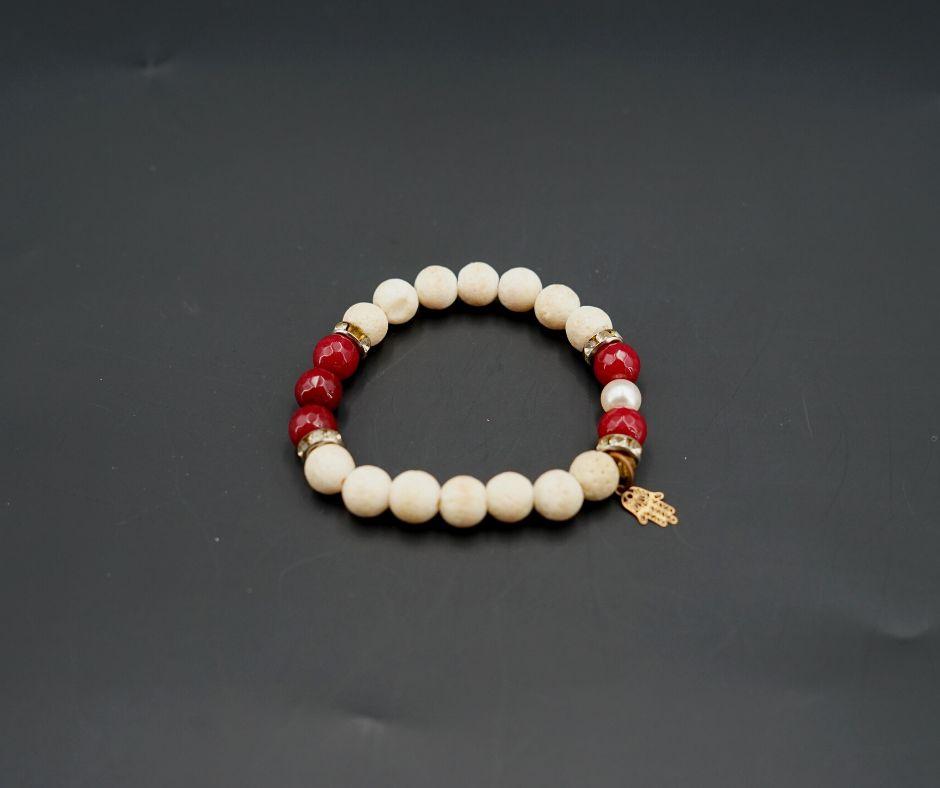 Stone Bracelet For Women With Khomsa Pattern