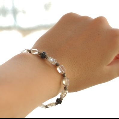 Bracelet Quartz Fumé, bracelet pour femme en pierres