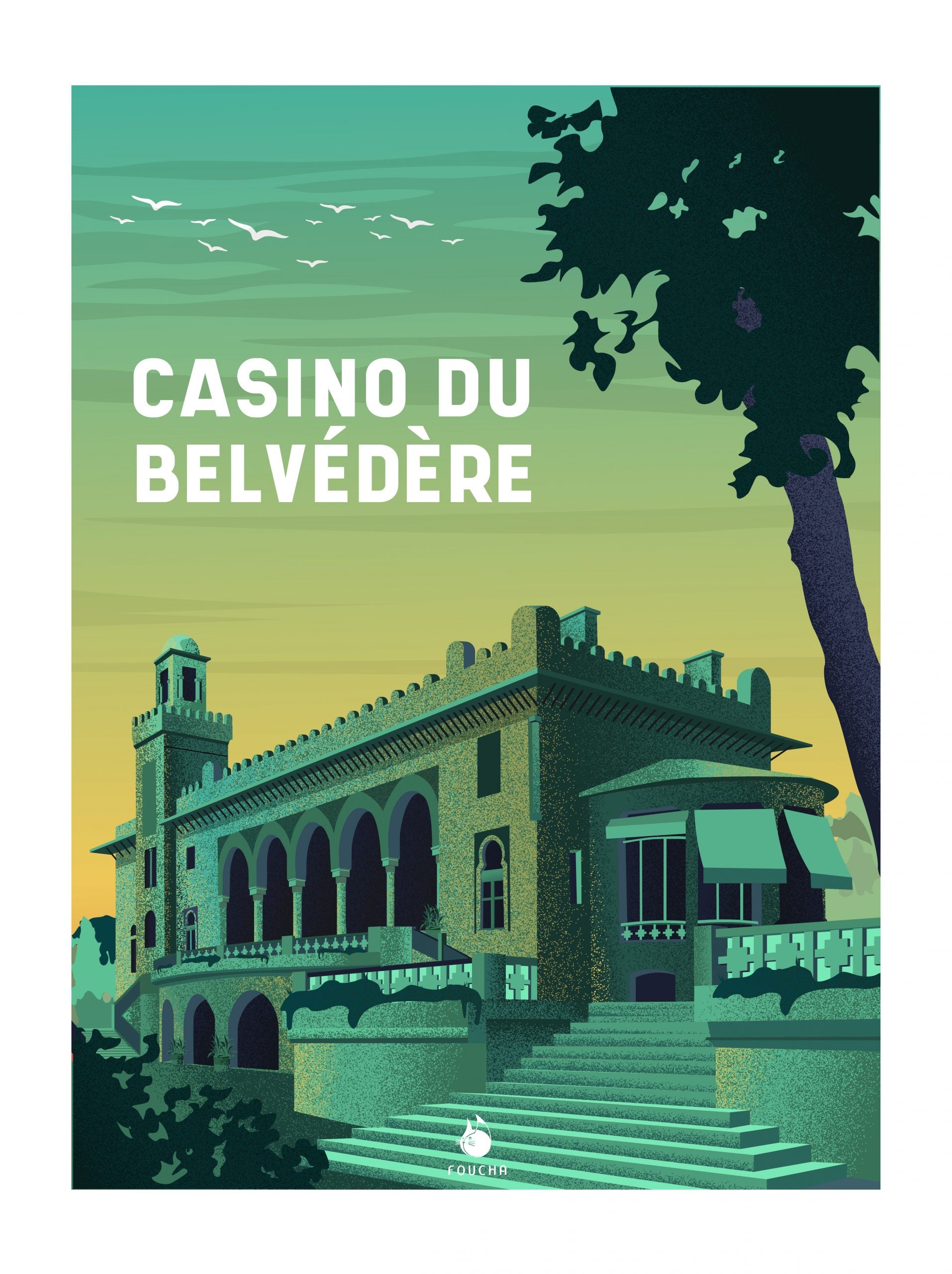 Poster Lieux Célèbres En Tunisie "Casino du Belvédère"