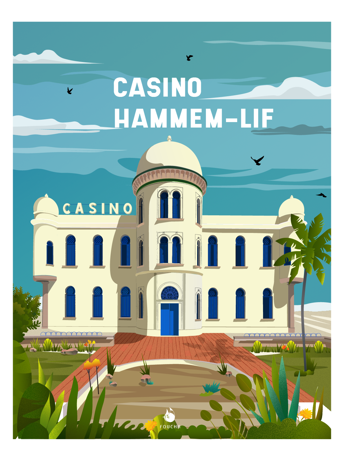 Poster Famous Places In Tunisia "Casino Hammem-Lif"