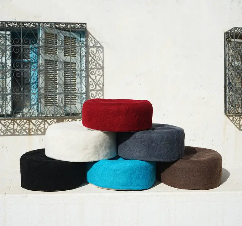 Chechia, African hat, Tunisian chachia, traditional Tunisian wool Chechia